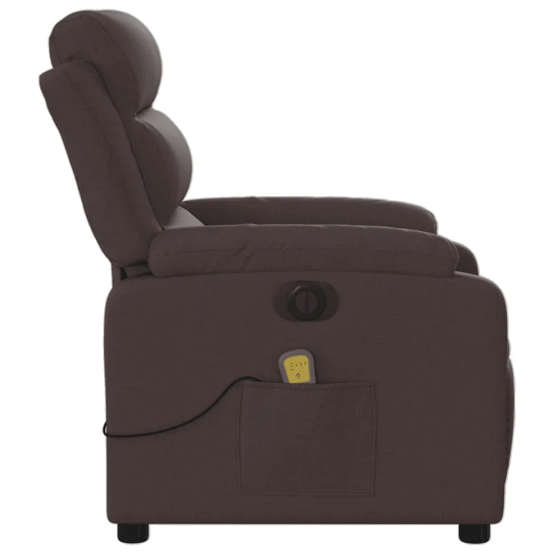 Fauteuil de relaxation TV fonction d'inclinaison électrique en tissu marron foncé DEC027195