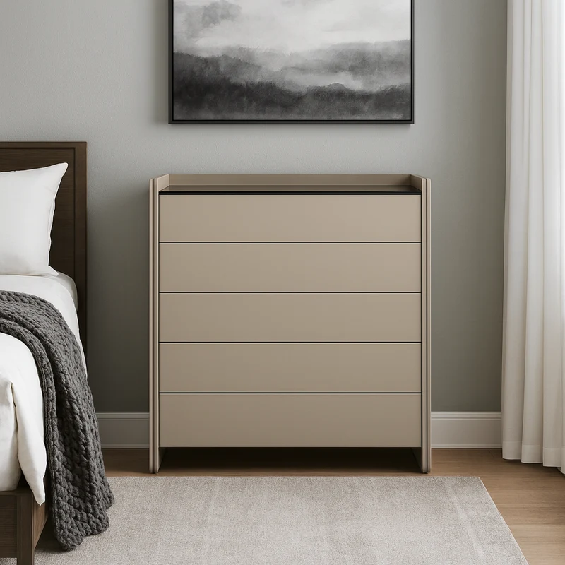 Modern Minimalist Storage Cabinet With Drawers - E1 Eco-friendly MDF Sideboard For Living Room & Bedroom