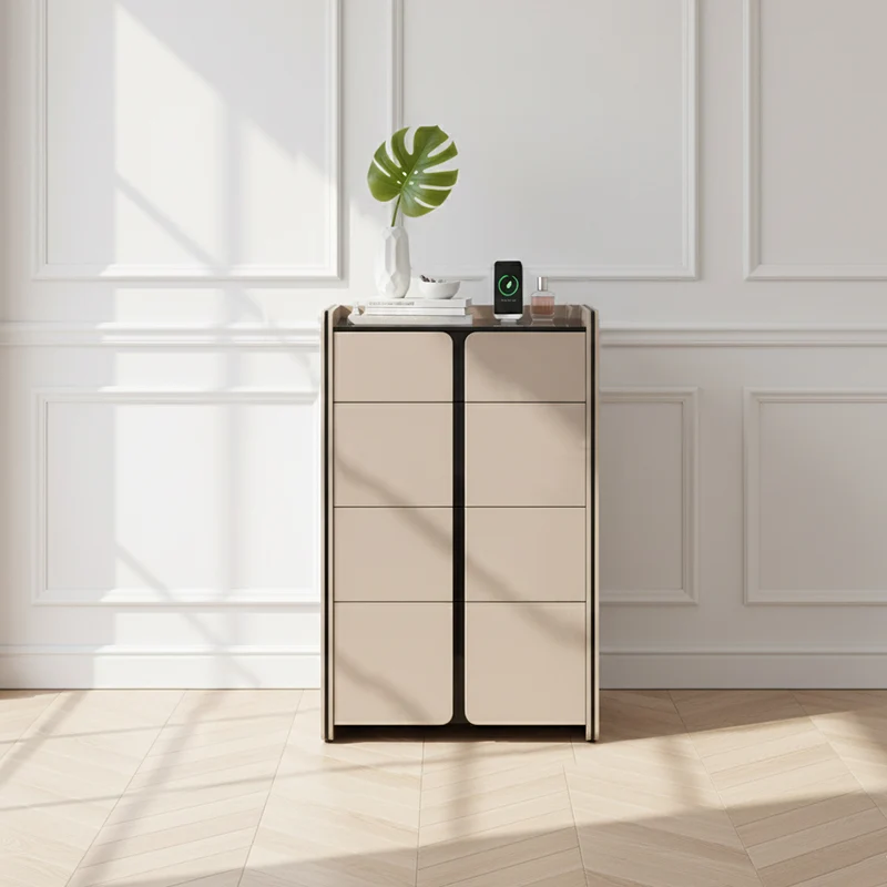 Modern Minimalist Storage Cabinet With Drawers - E1 Eco-friendly MDF Sideboard For Living Room & Bedroom
