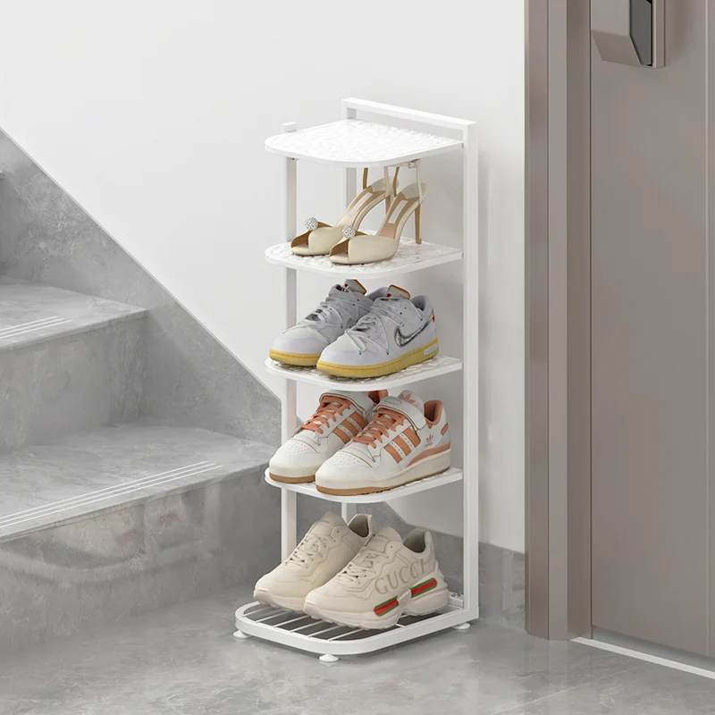 Modern Minimalist Square Pebble Pattern Iron Baking Paint Finish Shoe Storage 5/6/7/8/9/10-Tier For Entryways & Living Room