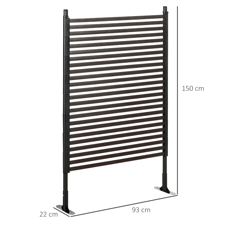 Panneau de clôture modulaire brise vue jardin 93 x 22 x 150 cm intimité treillis style contemporain en acier marron 21_0003975