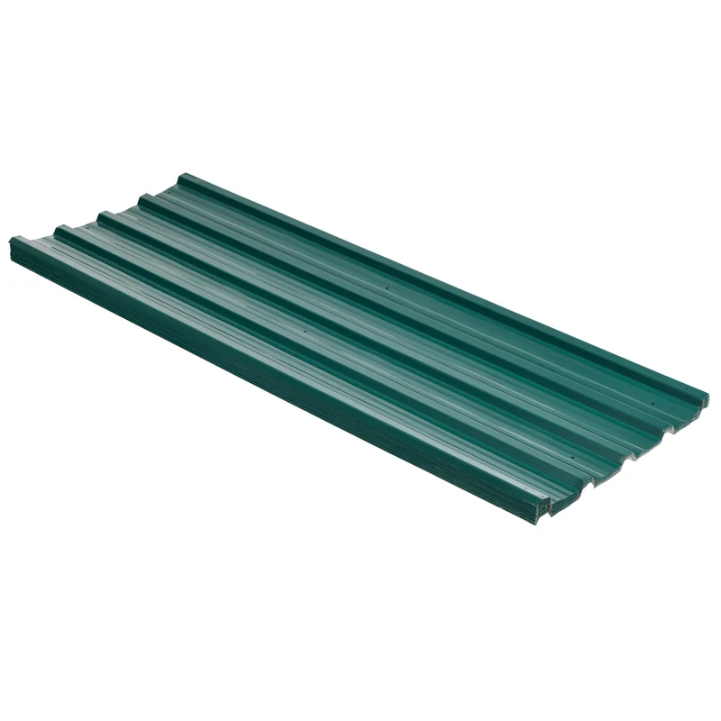 Lot de 12 panneaux bardage 129 x 45 cm prépercés résistants intempéries pour hangar industriel en acier galvanisé vert 21_0005412
