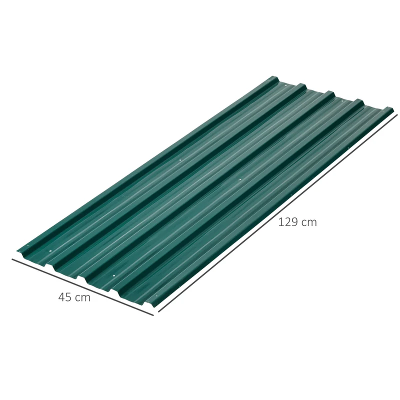 Lot de 12 panneaux bardage 129 x 45 cm prépercés résistants intempéries pour hangar industriel en acier galvanisé vert 21_0005412