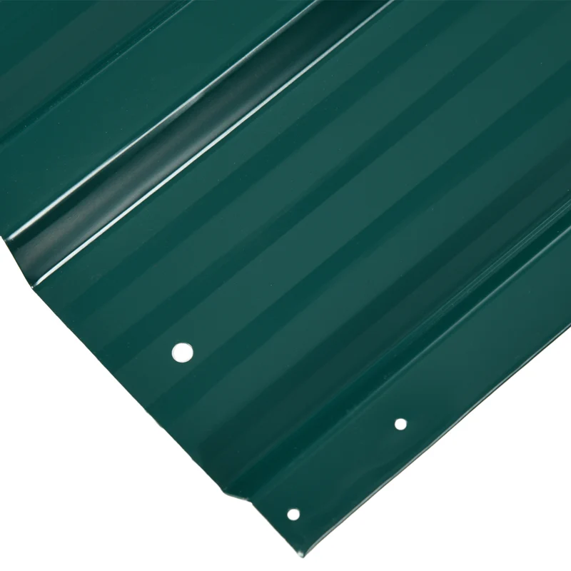 Lot de 12 panneaux bardage 129 x 45 cm prépercés résistants intempéries pour hangar industriel en acier galvanisé vert 21_0005412
