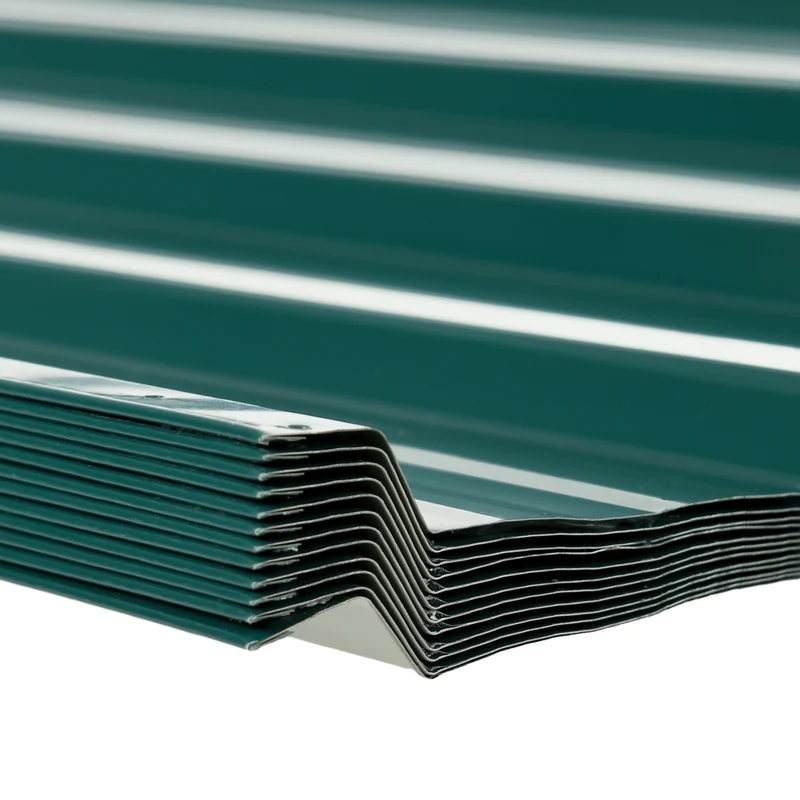 Lot de 12 panneaux bardage 129 x 45 cm prépercés résistants intempéries pour hangar industriel en acier galvanisé vert 21_0005412