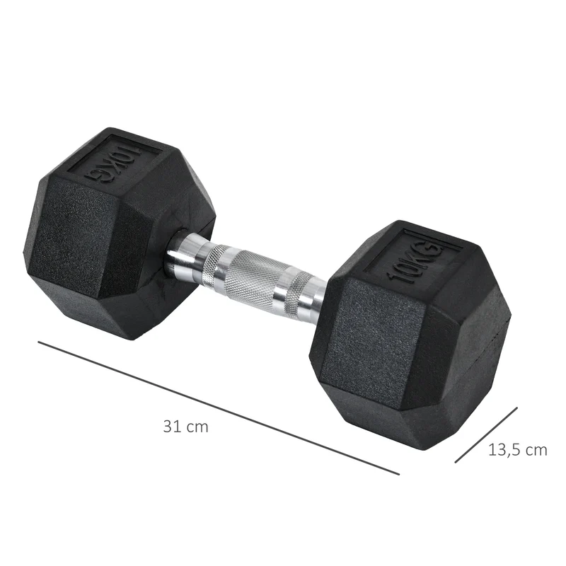 Ensemble d'haltères courtes musculation 13,5 x 31 cm poignées antidérapantes anti-roulement moderne en caoutchouc noir 21_0006750