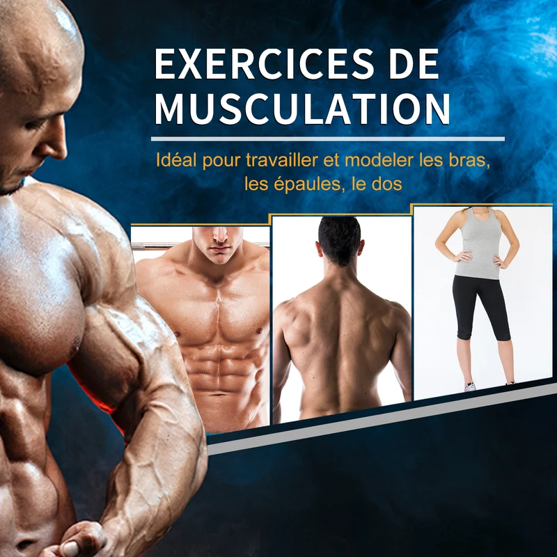 Ensemble d'haltères courtes musculation 13,5 x 31 cm poignées antidérapantes anti-roulement moderne en caoutchouc noir 21_0006750