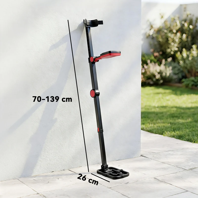 Détecteur de métaux portable pliable 139 x 26 x 30 cm 4 modes détection haute précision moderne pour jardin en abs noir 21_0004434