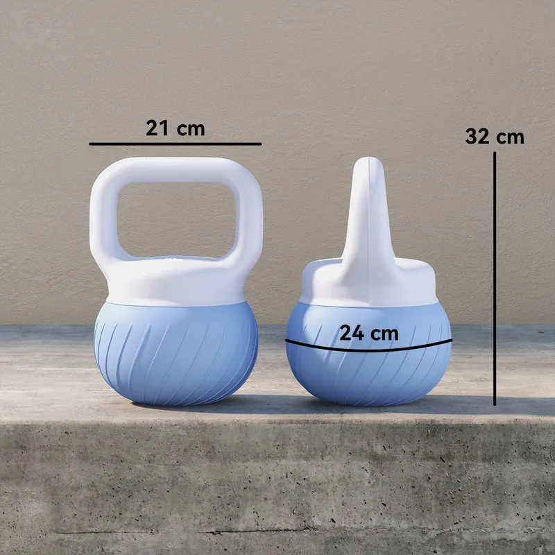 Boule de musculation 10 kg 24 x 24 x 32 cm prise antidérapante poignée ergonomique moderne design en plastique bleu 21_0006895