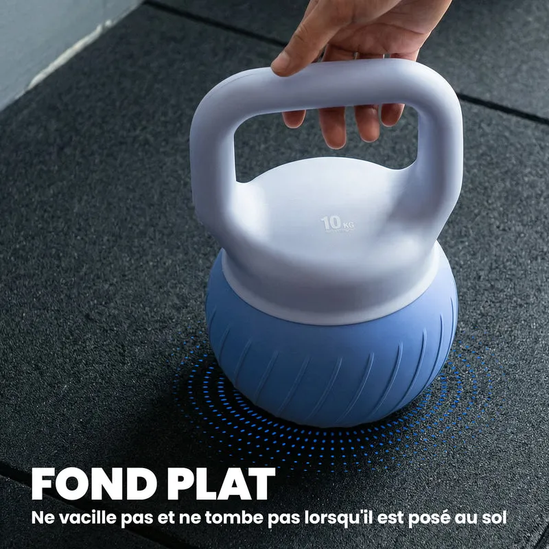 Boule de musculation 10 kg 24 x 24 x 32 cm prise antidérapante poignée ergonomique moderne design en plastique bleu 21_0006895