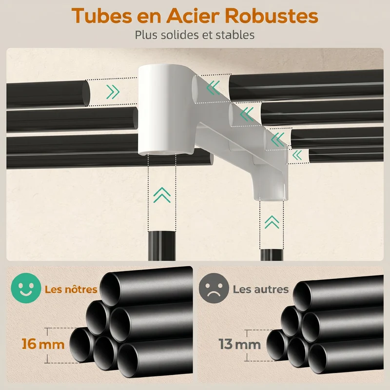 Armoire penderie 182 x 43 x 185 cm gain de place 8 étagères 3 tringles moderne chambre aéré épuré en acier gris clair 21_0005892