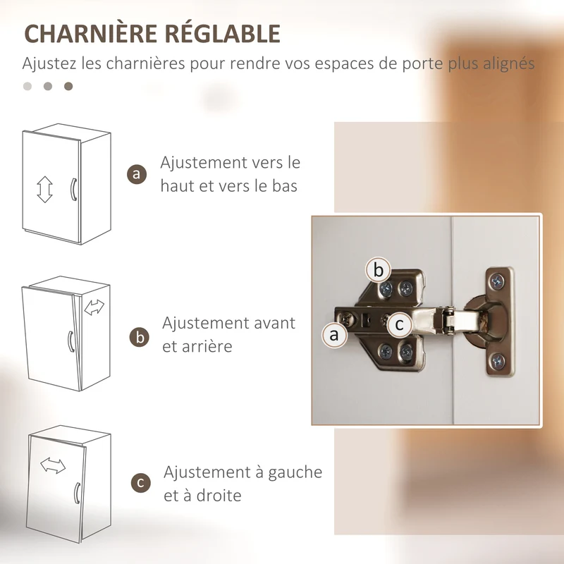 Armoire de cuisine haute 60 x 30 x 170,5 cm 6 étagères réglables anti basculement moderne en panneau de particules blanc 21_0002350
