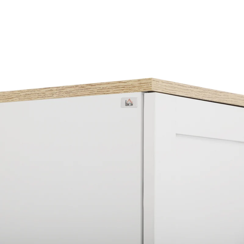 Armoire de cuisine haute 60 x 30 x 170,5 cm 6 étagères réglables anti basculement moderne en panneau de particules blanc 21_0002350