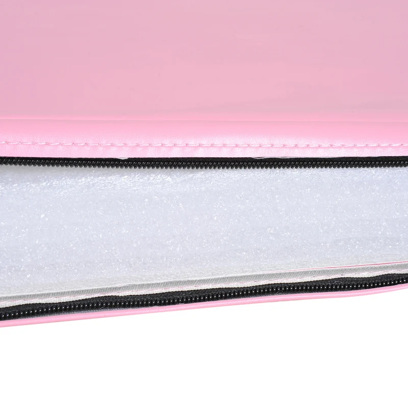 Tapis de gymnastique pliable portable avec poignées 180 x 60 x 5 cm antidérapant amorti épuré moderne en mousse rose 21_0006907