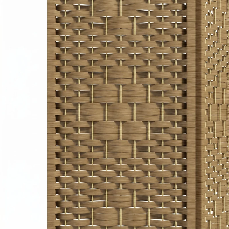 Paravent séparateur de pièce 4 panneaux pliable 160 x 170 cm intimité bonne aération design scandinave en bois naturel 21_0001272