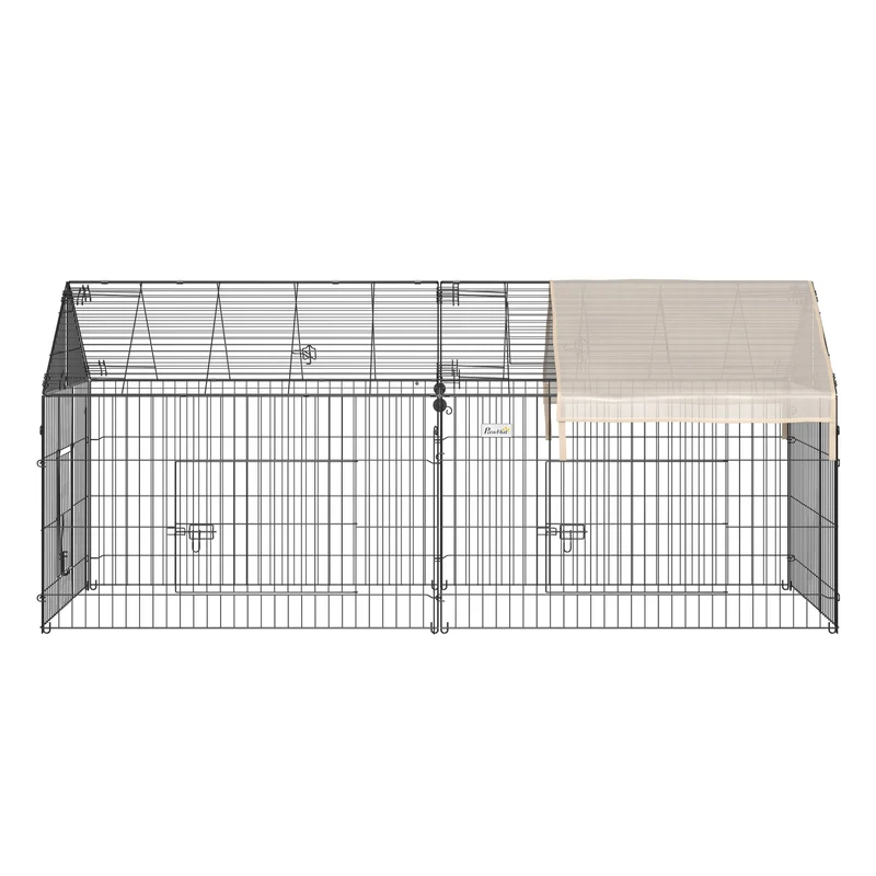 Clôture pour petits animaux extérieur 220 x 103 x 103 cm protection intempéries et prédateurs industriel en métal noir 21_0007866