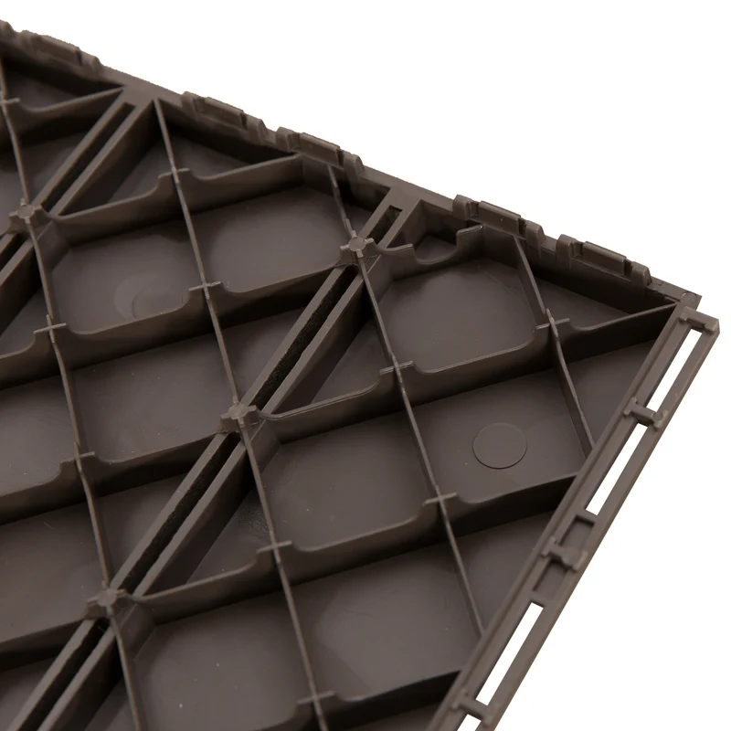 Caillebotis dalles terrasse emboîtables 30 x 30 x 2 cm pose facile antidérapant style contemporain stable en PP chocolat 21_0003945