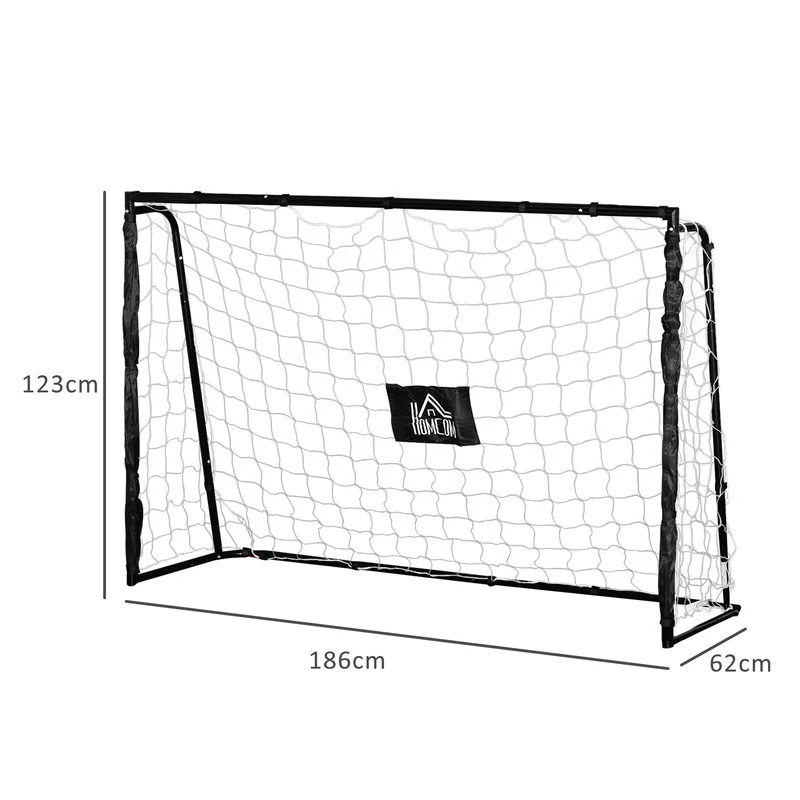 But de football pour entraînement et match 186 x 62 x 123 cm montage rapide piquets inclus contemporain en métal blanc 21_0006626