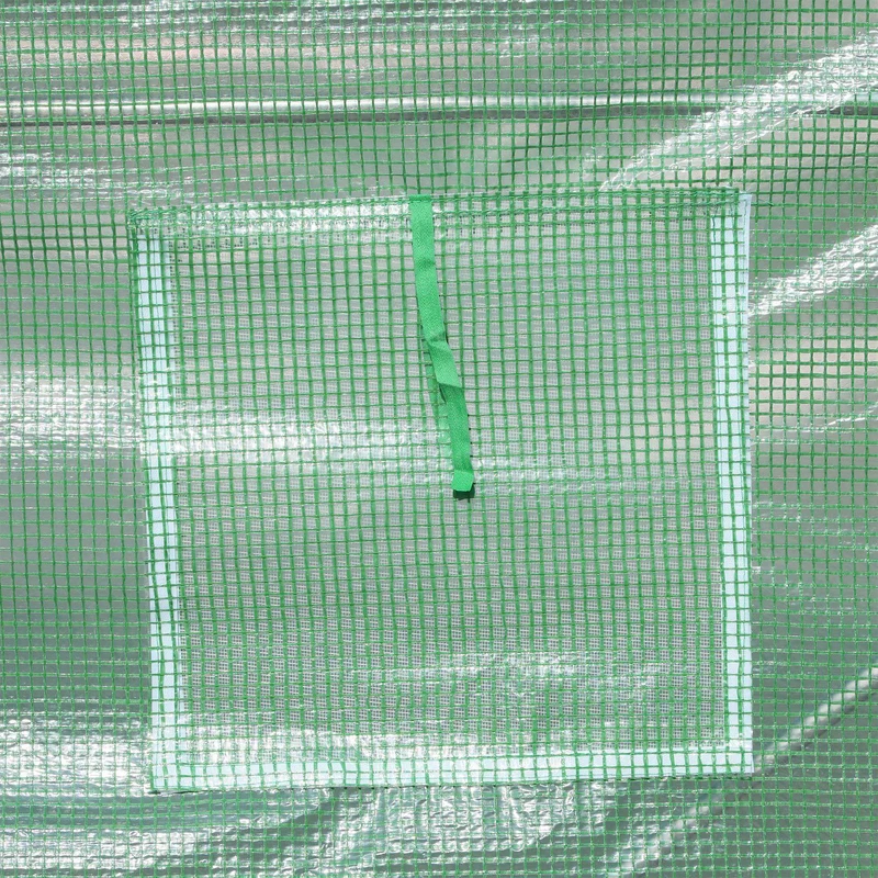 Serre tunnel jardin 5 x 2 x 2,05 m protection anti uv aération montage facile style industriel en polyéthylène vert 21_0004102