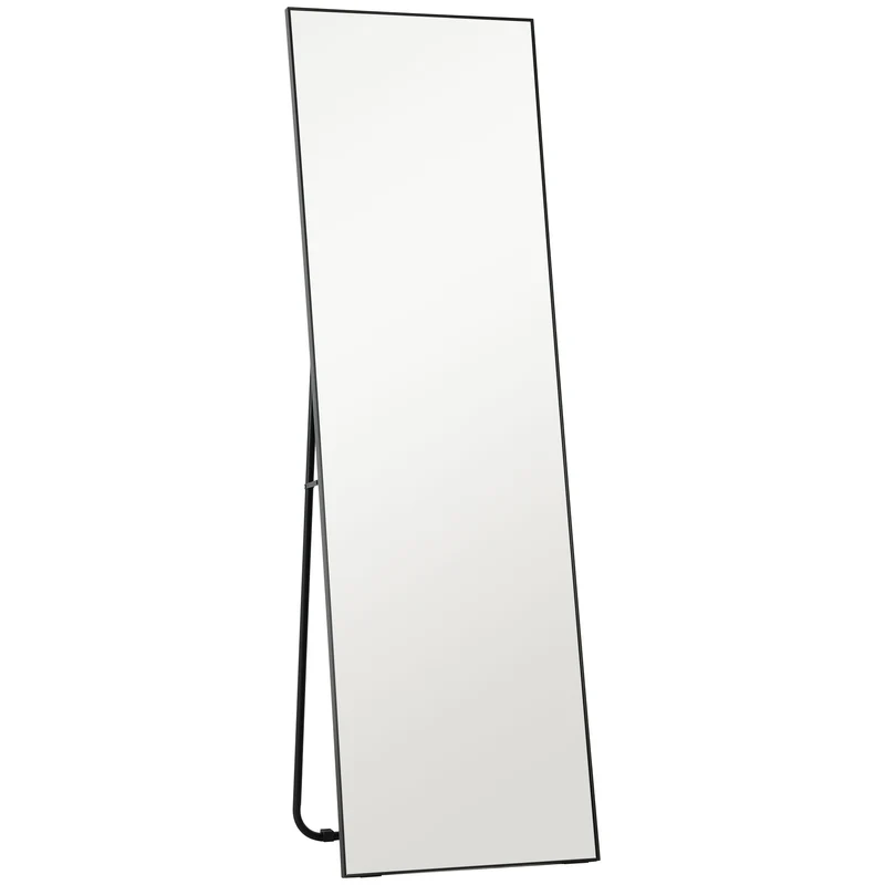 Miroir pleine longueur rectangulaire 50 x 160 cm vue intégrale sans montage sécurité industriel moderne en métal noir 21_0001661