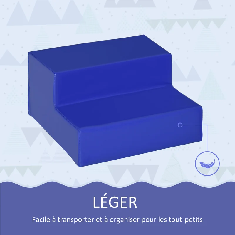 Lot de 4 blocs de construction xl motricité enfant 45 x 45 x 25 cm modulable sécurisé contemporain en polyuréthane bleu 21_0000721