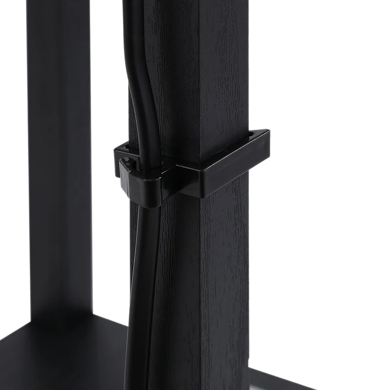 Lampadaire étagère salon 26 x 26 x 160 cm rangement 3 étagères éclairage intégré design contemporain élégant en MDF noir 21_0001744