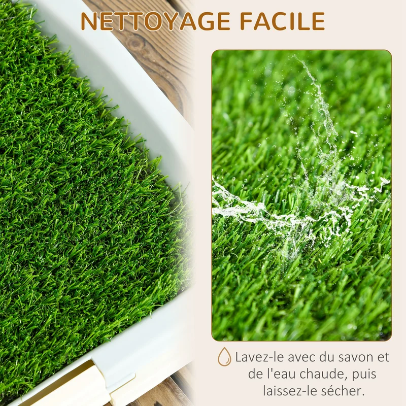 Toilette pour chien plateau portable 46,5 x 34 x 5,5 cm facile à nettoyer antidérapant design contemporain en PP vert 21_0007521