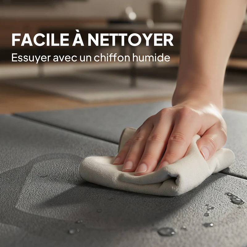 Tapis de gymnastique pliable 3 panneaux 180 x 60 x 5 cm antidérapant épuré contemporain en polyéthylène expansé gris 21_0006597