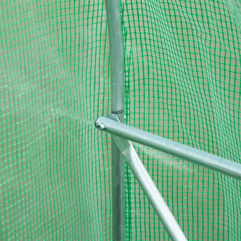 Serre de jardin tunnel 298 x 196 x 198 cm protection intempéries et oiseaux aération porte zippée moderne en métal vert 21_0004071