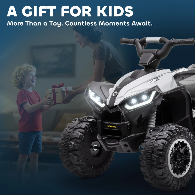 Quad buggy électrique enfant 3-5 ans 83 x 53 x 55.5 cm siège ergonomique suspension tout-terrain moderne en PP noir 21_0000522