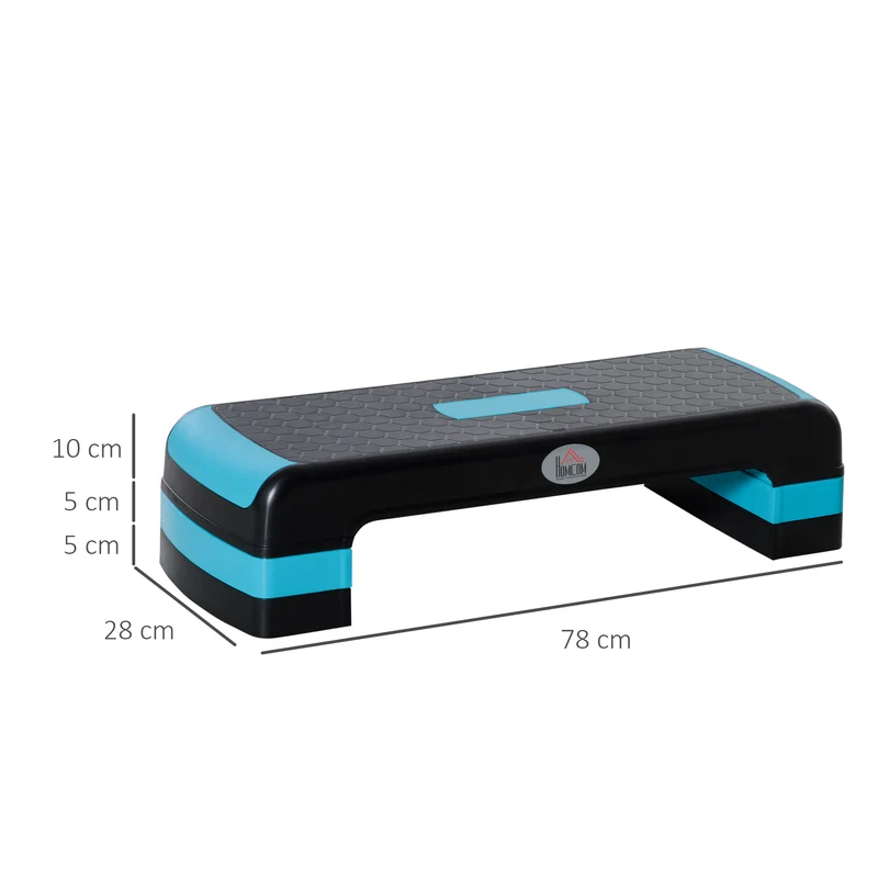 Marche d'aérobic réglable 78 x 28 x 20 cm antidérapante hauteur 3 niveaux charge 150 kg moderne minimaliste en PP noir 21_0006711