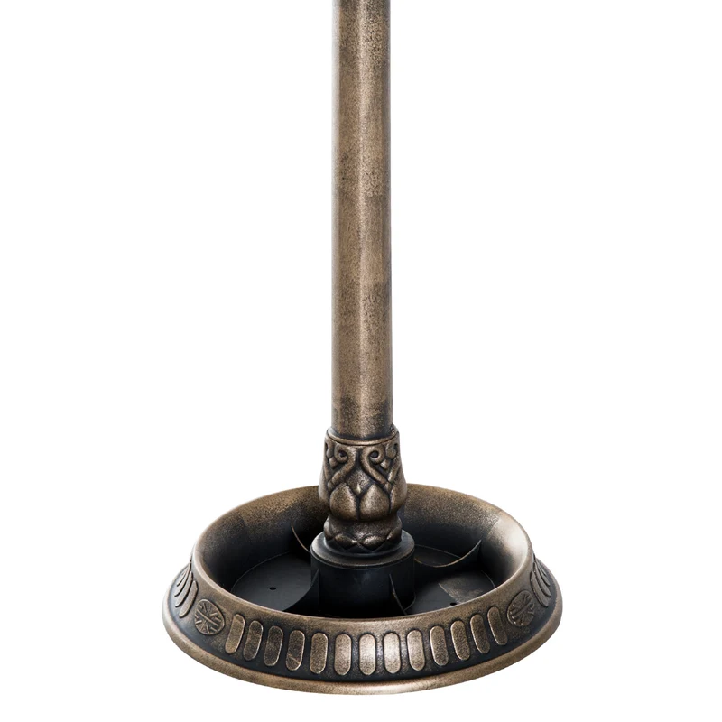 Bain d'oiseaux trois en un jardinière abreuvoir 50 x 113 cm stable résistant rustique en polypropylène bronze antique 21_0003923