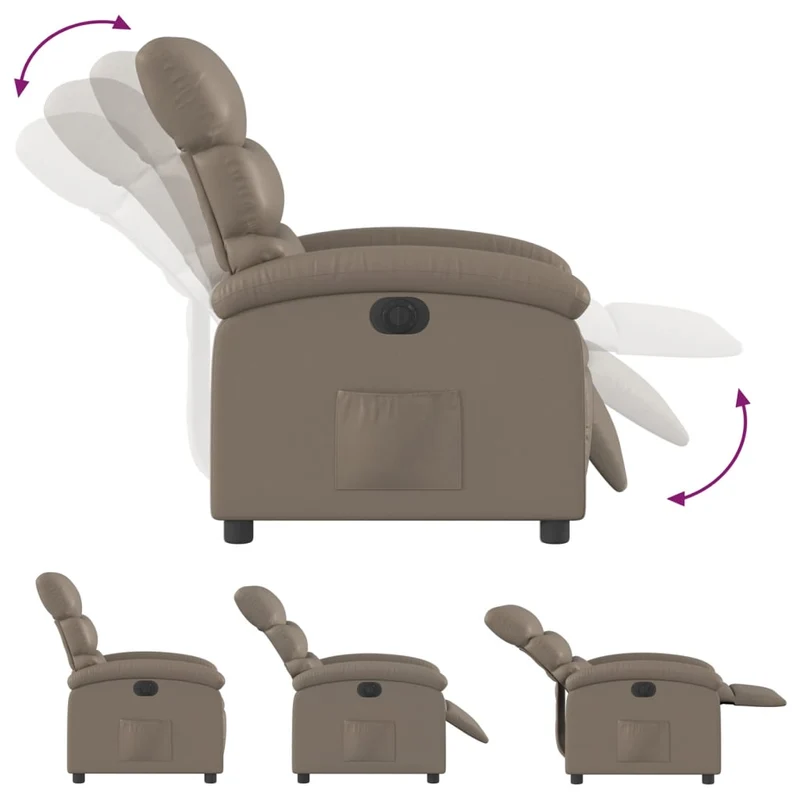 Fauteuil relax TV fonction d'inclinaison électrique très confortable en PVC couleur cappuccino DEC028246