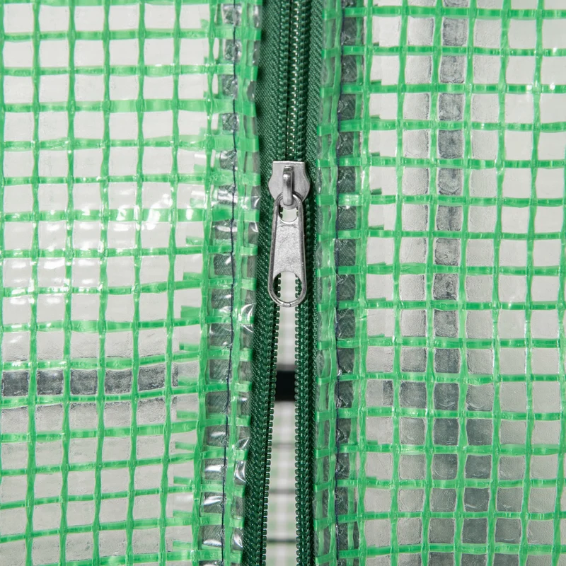 Serre de jardin balcon 70 x 50 x 160 cm protection intempéries insectes 4 étagères porte zippée moderne en PVC vert 21_0004095