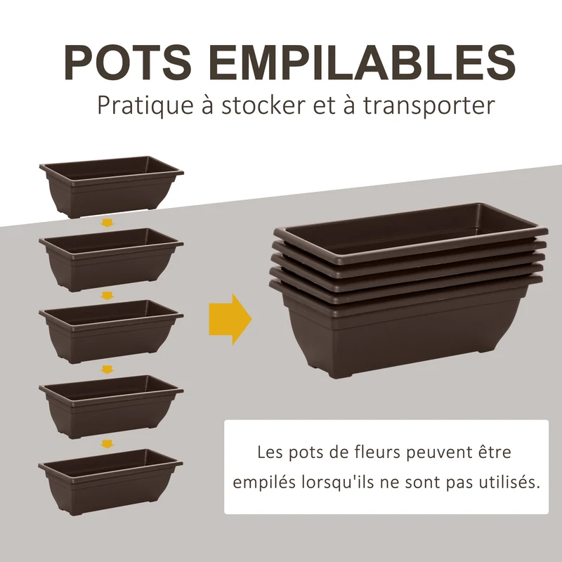 Jardinière surélevée verticale balcon 55 x 63 x 120 cm gain de place drainage intégré utile contemporain en acier marron 21_0004186