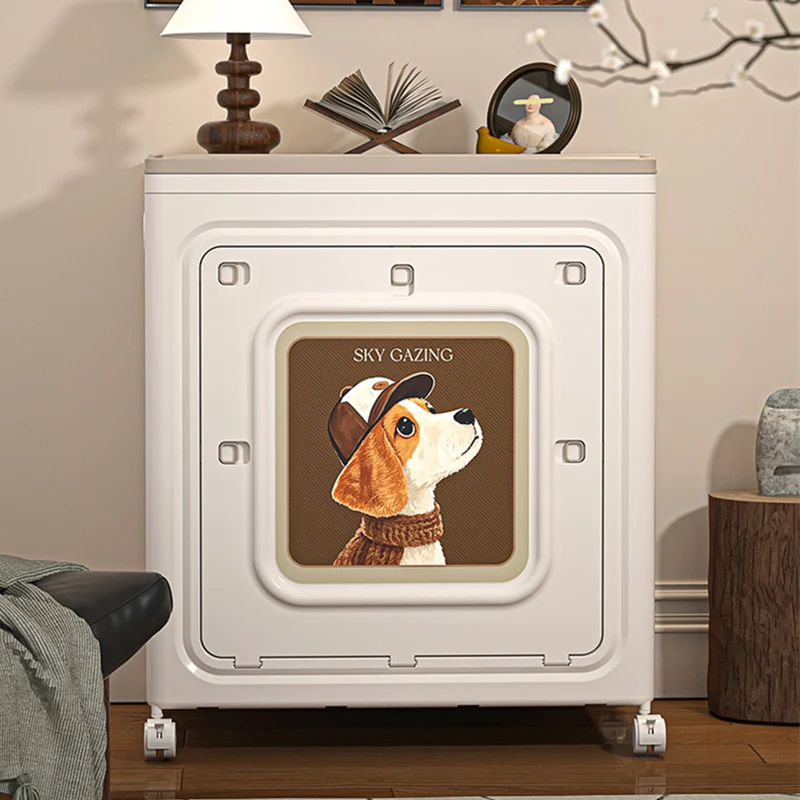Modern Minimalist Foldable Rectangular PP Plastic Flip-Top Storage Cabinet 1-Cabinet For Bedroom