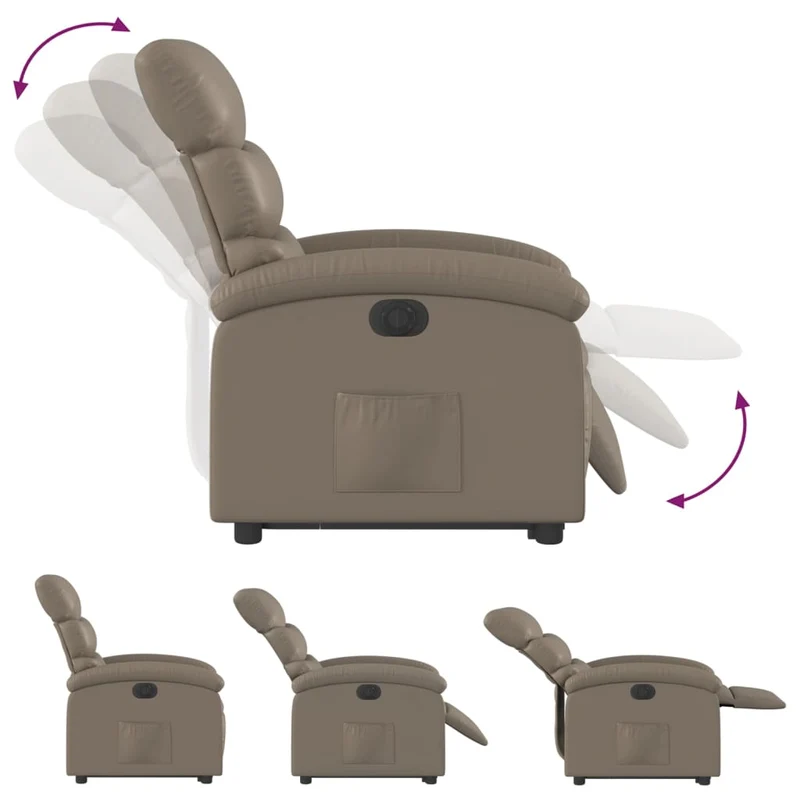 Fauteuil relax TV fonction de levage électrique très confortable en PVC couleur cappuccino DEC028250