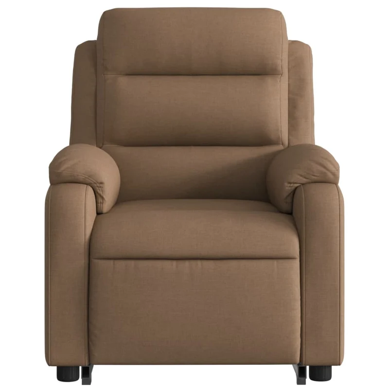 Fauteuil de relaxation fonction massage et inclinable levage électrique en tissu marron DEC027783