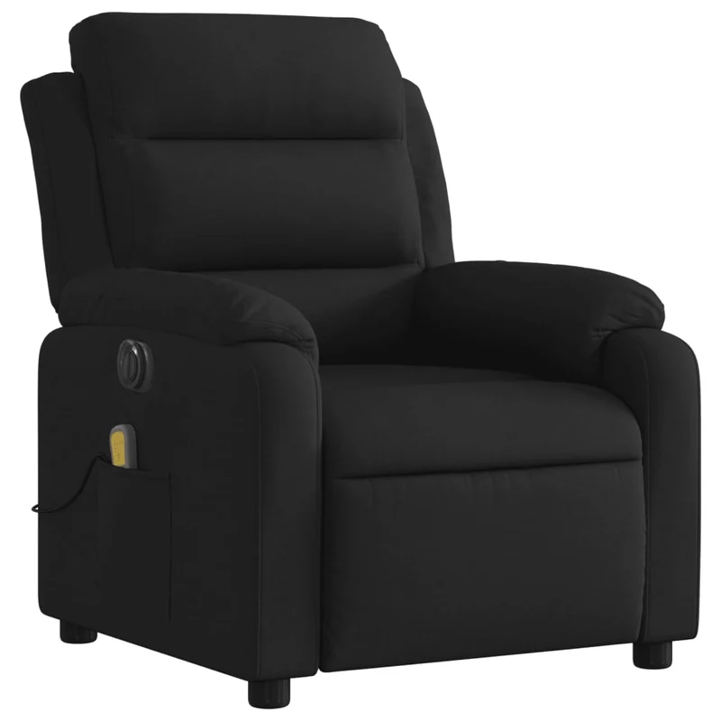 Fauteuil de relaxation TV fonction massage inclinable électrique 6 points de massage en tissu noir DEC027229
