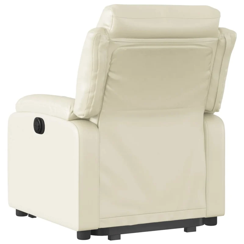 Fauteuil relax TV fonction de levage électrique très confortable en PVC crème DEC028264