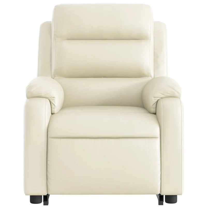 Fauteuil relax TV fonction de levage électrique très confortable en PVC crème DEC028264