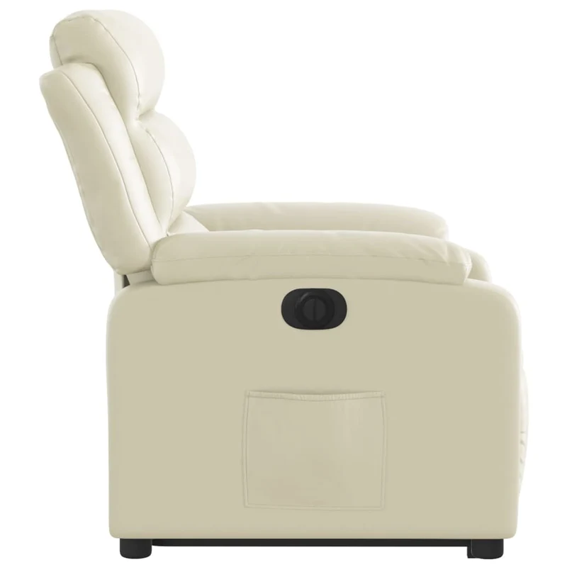 Fauteuil relax TV fonction de levage électrique très confortable en PVC crème DEC028264