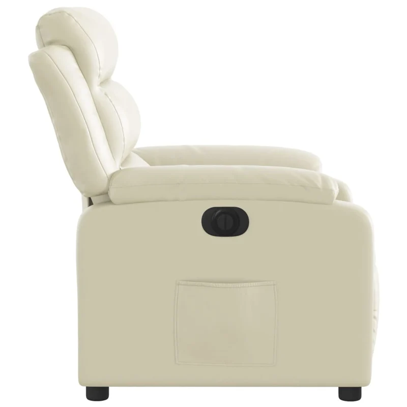 Fauteuil relax TV fonction d'inclinaison électrique très confortable en PVC crème DEC028263