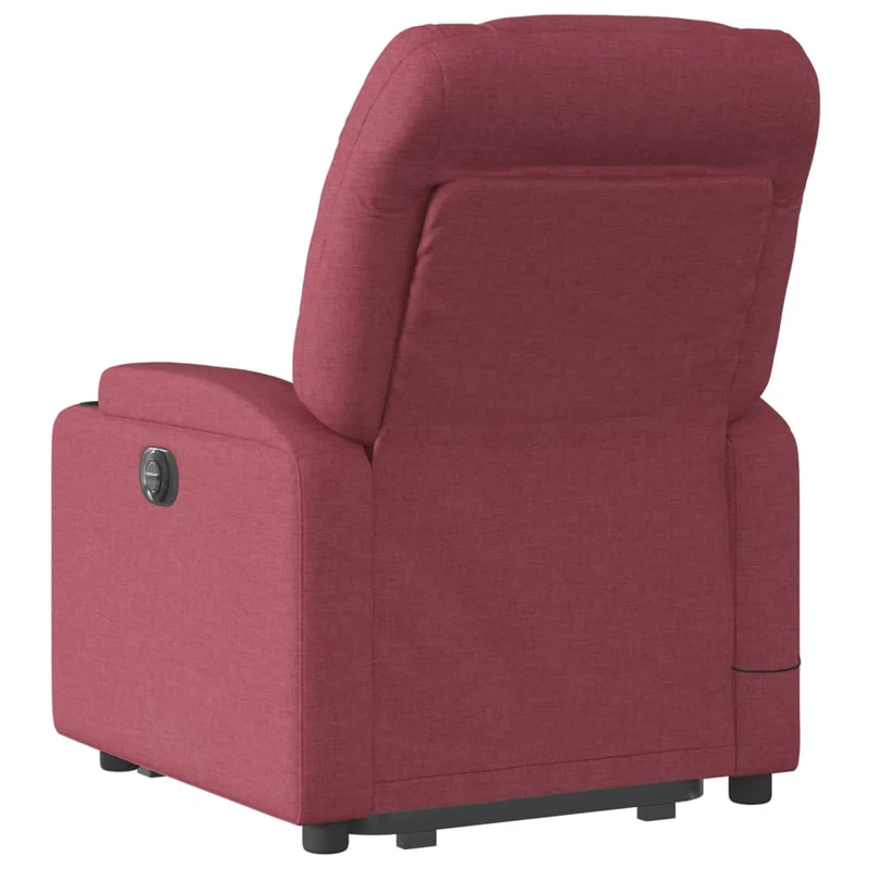 Fauteuil de relaxation fonction massage et inclinable en tissu rouge bordeaux DEC027848