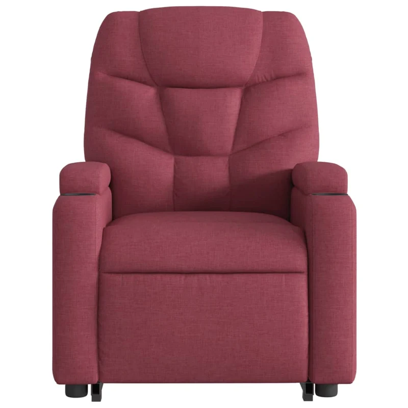 Fauteuil de relaxation fonction massage et inclinable en tissu rouge bordeaux DEC027848