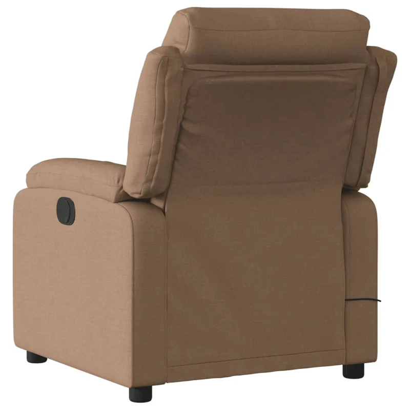 Fauteuil de relaxation fonction massage et inclinable fonction d'inclinaison électrique en tissu marron DEC027789