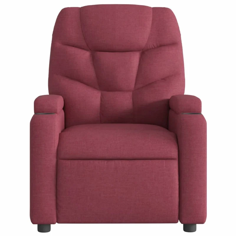 Fauteuil de relaxation TV fonction massage inclinable électrique en tissu rouge bordeaux DEC027251