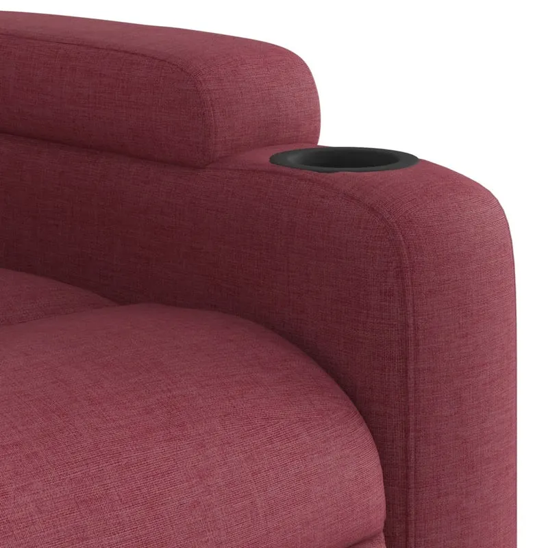 Fauteuil de relaxation TV fonction massage inclinable électrique en tissu rouge bordeaux DEC027251