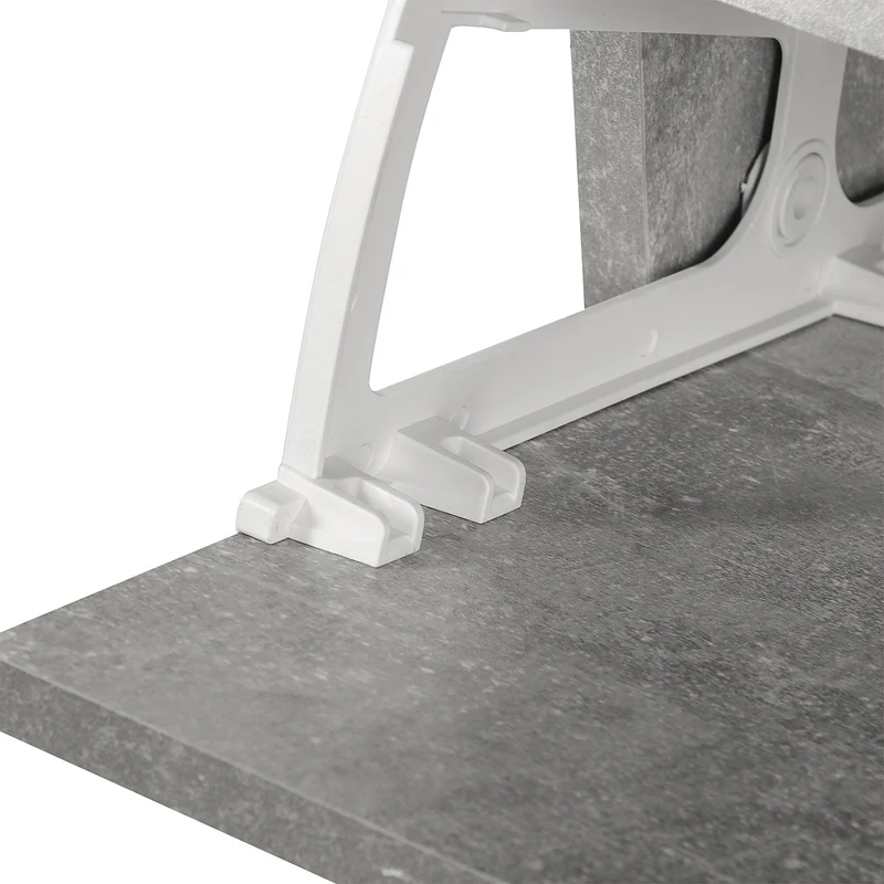 Ensemble meuble d'entrée vestiaire miroir rangement chaussures 90 x 24 x 91 cm moderne en panneau de particules gris 21_0001409