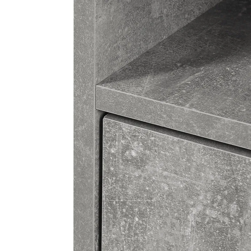 Ensemble meuble d'entrée vestiaire miroir rangement chaussures 90 x 24 x 91 cm moderne en panneau de particules gris 21_0001409